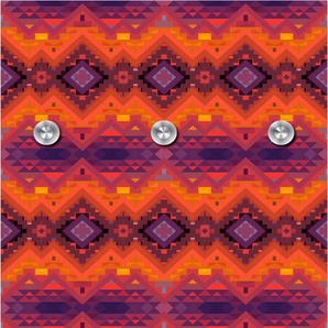 Garderobenleiste QUEENCE Orientalisches Muster Garderobenhalter Gr. B/H/T: 50 cm x 120 cm x 10 cm, orange Haken mit 6 Haken, 50 x 120 cm