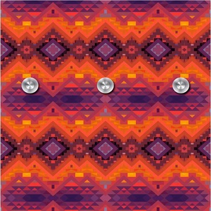 Garderobenleiste QUEENCE Orientalisches Muster Garderobenhalter Gr. B/H/T: 50 cm x 120 cm x 10 cm, orange Haken mit 6 Haken, 50 x 120 cm