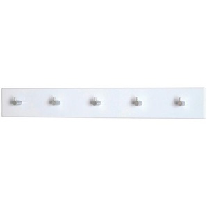Garderobenleiste, Weiß, Chrom, Holzwerkstoff, Metall, 57x8x5 cm, Aufhängemöglichkeit, Garderobe, Garderobenleisten & Garderobenhaken
