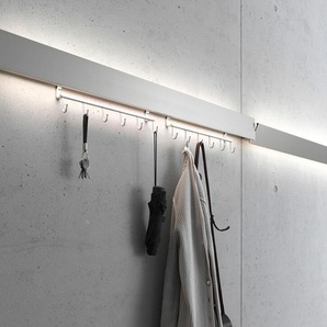 Garderobenleuchte GL 8 Wandleuchte Gera-Leuchten aluminiumfarbig silber, Designer Thomas Ritt, 9.4x60x7.65 cm