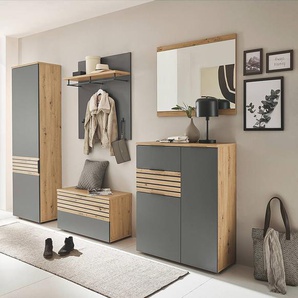 Garderobenpaneel 85 x 95 x 27cm Braun/Grau