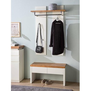 Garderobenpaneel 91 x 135 x 27cm Weiß/Eiche Dekor/Weiß