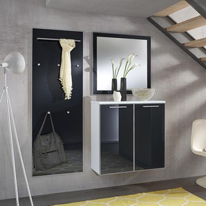 Garderobenpaneel I 60 x 170 x 10cm Schwarz/Grau/Anthrazit