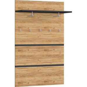 Garderobenpaneel, Anthrazit, Eiche, 96x147x30 cm, Made in Germany, Aufhängemöglichkeit, Garderobe, Garderobenpaneele, Garderobenpaneele