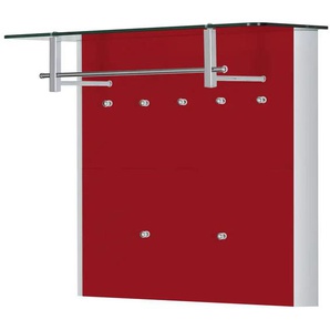 Garderobenpaneel - rot - Holzwerkstoff,Glas - 96 cm - 78 cm - cm 33,0 | Möbel Kraft