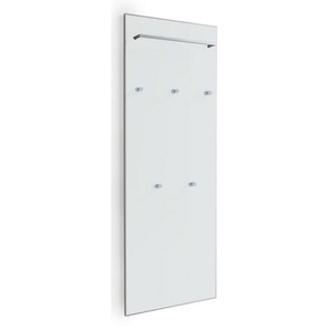 Xxxl Garderobenpaneel Santina, Weiß, Glas, Holzwerkstoff, 60x170x10 cm, Goldenes M, Made in Germany, DGM-Klimapakt, Aufhängemöglichkeit, Garderobe,