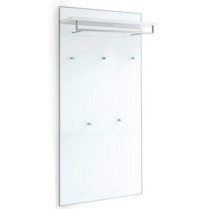 Xxxl Garderobenpaneel Santina, Weiß, Glas, Holzwerkstoff, 80x170x27 cm, Goldenes M, Made in Germany, DGM-Klimapakt, Aufhängemöglichkeit, Garderobe,