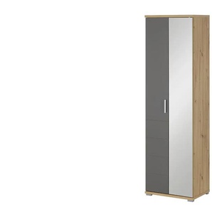 Garderobenschrank  Affi ¦ grau ¦ Maße (cm): B: 58 H: 193 T: 40.0