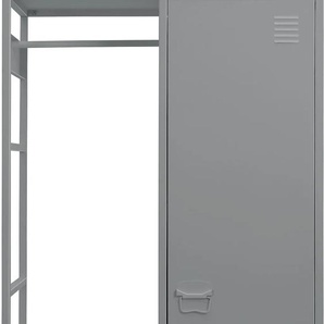Garderobenschrank ANDAS Jensjorg Schränke Gr. B/H/T: 80 cm x 175 cm x 45 cm, 1 St., grau Baby Kindergarderoben Mit Kleiderstange und 3 Einlegeböden