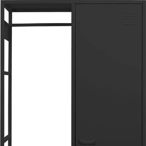 Garderobenschrank ANDAS Jensjorg Schränke Gr. B/H/T: 80 cm x 175 cm x 45 cm, 1 St., schwarz Baby Kindergarderoben Mit Kleiderstange und 3 Einlegeböden