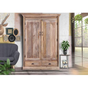 Garderobenschrank Cella 130 x 184 x 52cm Braun/Beige