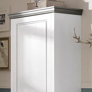 Garderobenschrank HOME AFFAIRE Basilico Schränke Gr. B/H/T: 67 cm x 192 cm x 38 cm, 1 St., Komplettausführung, grau (weiß, grau) Garderobenschränke Aus massiver Kiefer