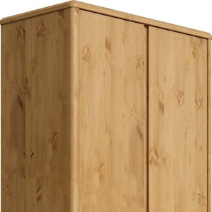 Garderobenschrank HOME AFFAIRE Luven Schränke Gr. B/H/T: 65 cm x 192 cm x 34 cm, 2 St., Komplettausführung, beige (natur) Garderobenschränke zertifiziertes Massivholz, Höhe 192 cm