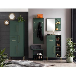 Garderobenschrank 67 x 184 x 33cm Grün/Dunkelgrün