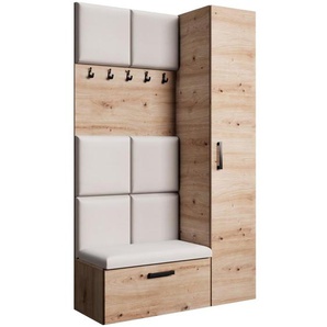 Garderobenschrank mit gepolsterten Paneelen MARGARET 40 cm Eiche Artisan Jasmine 21