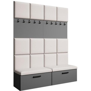 Garderobenschrank mit gepolsterten Paneelen MARGARET Schwarz Jasmine 21