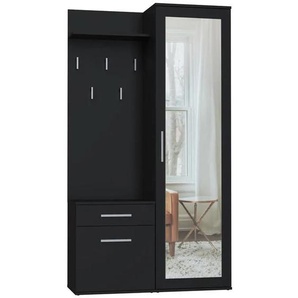 Garderobenschrank mit Spiegel FIORA weiß