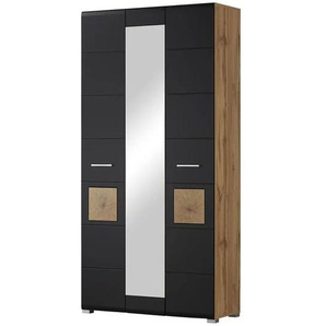 Garderobenschrank - schwarz - Materialmix - 99 cm - 203 cm - cm 40,0 | Möbel Kraft