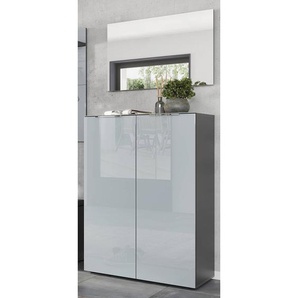 Garderobenset 2-teilig 88 x 200 x 40cm Grau/Silbergrau/Graphit