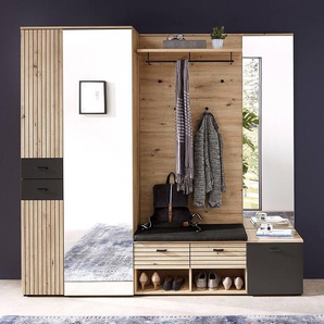 Garderobenset 3-teilig 210 x 202 x 38cm Braun/Beige