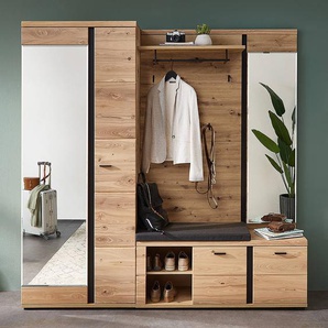 Garderobenset 3-teilig 215 x 202 x 40cm Braun/Beige