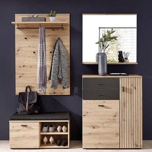 Garderobenset 4-teilig 183 x 202 x 38cm Braun/Beige