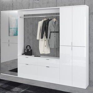 Garderobenset 5-teilig Kombi A 243cm Weiß/Weiß