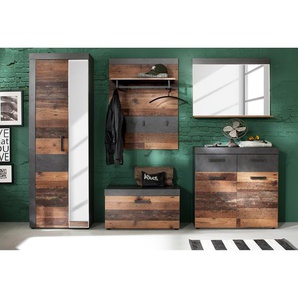 Garderobenset Indy I 5-teilig 265 x 192 x 37cm Braun