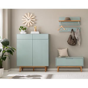 Garderobenset 4-teilig Kombi A 215 x 132 x 40cm Grün/Mintgrün