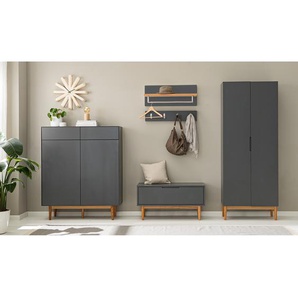Garderobenset 5-teilig Kombi A 301 x 193 x 40cm Grau/Grau