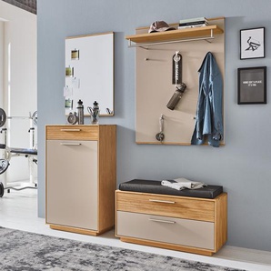 Garderobenset I 4-teilig 150 x 155 x 40cm Grau/Taupe