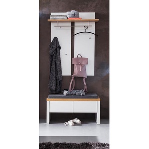 Garderobenset I 2-teilig 91 x 163 x 38cm Braun/Weiß