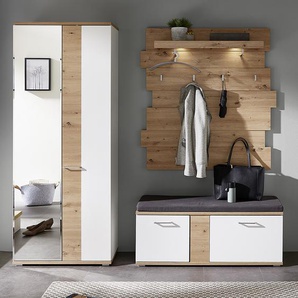 Garderobenset I 3-teilig 200 x 200 x 38cm Weiß