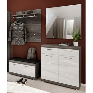 Garderobenset III 4-teilig 195 x 197 x 40cm Grau