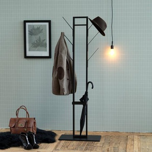 Garderobenständer Berekua 56 x 165 x 28cm Schwarz/Schwarz