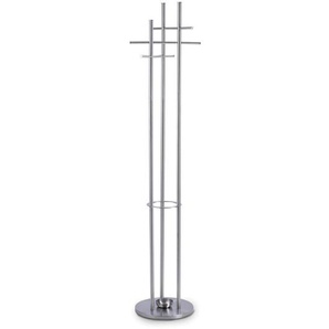 Garderobenständer, Edelstahl, Metall, 35x175x35 cm, integrierter Schirmständer, gastro- und objekttauglich, Garderobe, Garderobenständer