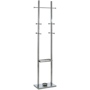 Garderobenständer, Edelstahl, Metall, 40x182x25 cm, integrierter Schirmständer, gastro- und objekttauglich, Garderobe, Garderobenständer