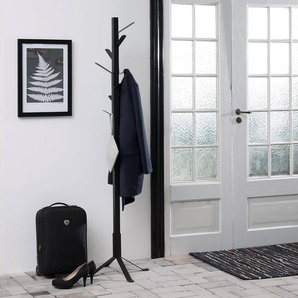 Garderobenständer Felizitas 50 x 180 x 50cm Schwarz/Schwarz