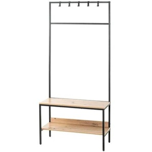 Garderobenständer   ¦ holzfarben ¦ Metall,Holzwerkstoff ¦ Maße (cm): B: 80 H: 180