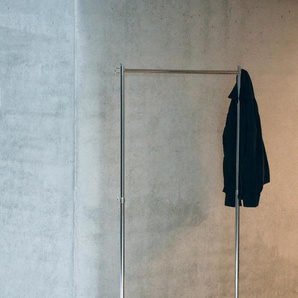 Garderobenständer JANKURTZ boston silberfarben (verchromt) Ständer, Halterungen Haken auf Rollen, Breite 101 cm
