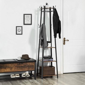Garderobenständer Jovy II 45 x 181 x 45cm Schwarz/Braun