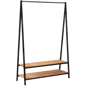 Xxxl Garderobenständer, Schwarz, Kiefer, Holz, Metall, Kiefer, massiv, 120x180x43 cm, Schuhablage, gastro- und objekttauglich, Garderobe,