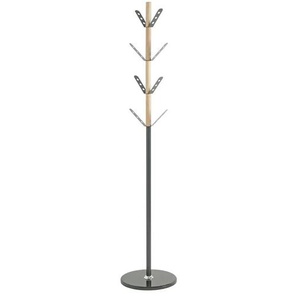Garderobenständer Valbrona | grau | Metall,Massivholz | 179 cm | 37.0 |