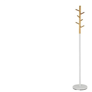 Garderobenständer   ¦ weiß ¦ Metall,Massivholz ¦ Maße (cm): B: 30 H: 173