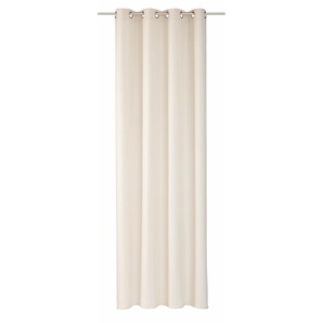 Gardine ELBERSDRUCKE Lino uni Gardinen Gr. 255 cm, Ösen, 140 cm, beige Ösen Gardine