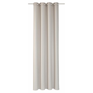 Gardine ELBERSDRUCKE Lino uni Gardinen Gr. 255 cm, Ösen, 140 cm, grau (taupe) Ösen Gardine