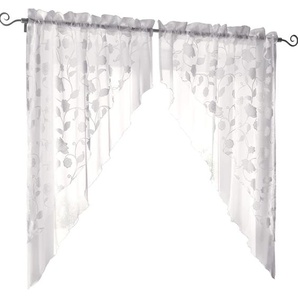 Gardine HEINE HOME Gardinen Gr. 100 cm, Stangendurchzug, 90 cm, weiß Stangendurchzug