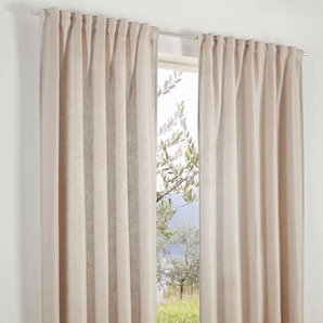 Gardine HEINE HOME Gardinen Gr. 225 cm, Multifunktionsband, 130 cm, grau (taupe) Halbtransparente Gardinen