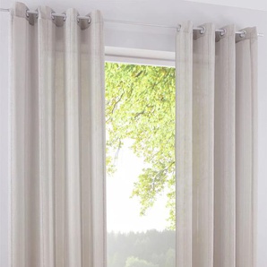 Gardine HEINE HOME Gardinen Gr. 225 cm, Multifunktionsband, 135 cm, grau Halbtransparente Gardinen