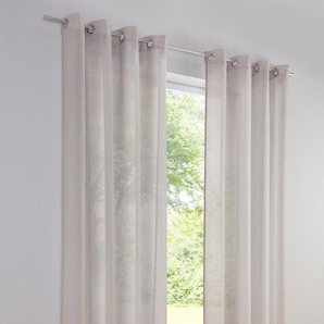 Gardine HEINE HOME Gardinen Gr. 225 cm, Ösen, 140 cm, grau (hellgrau) Ösen